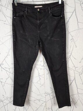 Levi's 721 Black Wash Stretch Denim High Rise Skinny Jeans